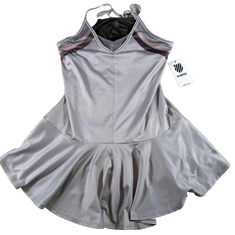 K Swiss Sculpt Strappy Tennis Dress NO SHORTS Womens Medium Gray Athletic NEW